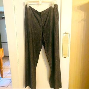 Liz Claiborne Audra Slacks charcoal marled black & white straight wide leg SZ 10